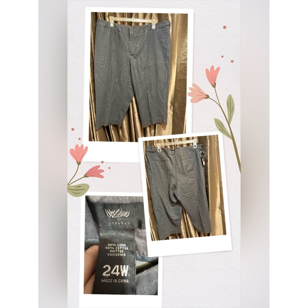 Mossimo Supply Co. Cropped Black Linen Blend Pants #1971/72